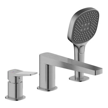 KFA Armatura 4525-210-61 - Grifo para bañera de 3 orificios MALAGA gris metálico