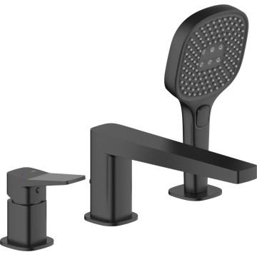 KFA Armatura 4525-210-81 - Grifo de bañera de 3 orificios MALAGA negro