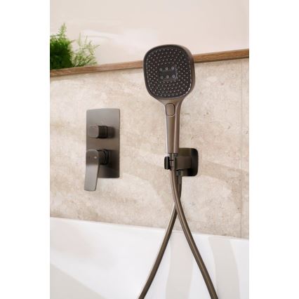 KFA Armatura 4529-501-61 - Set de ducha con grifería empotrada MALAGA, gris metálico