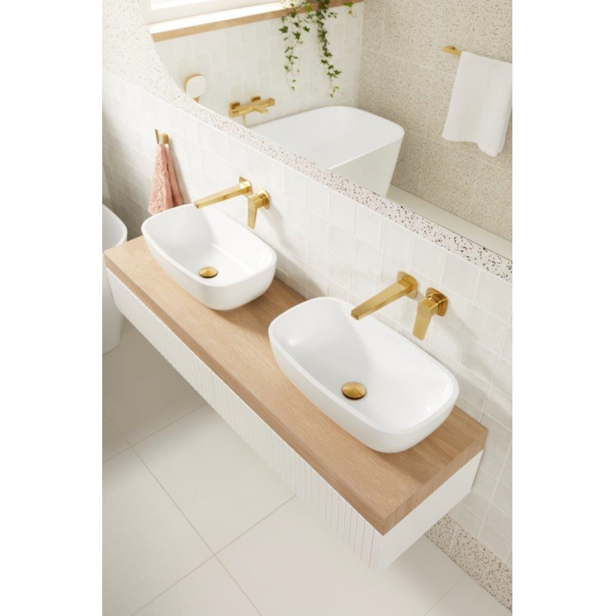 KFA Armatura 4529-810-31 - Grifo de lavabo de instalación empotrada MALAGA, acabado oro cepillado