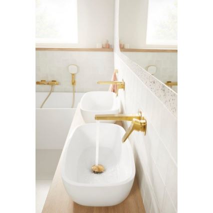 KFA Armatura 4529-810-31 - Grifo de lavabo de instalación empotrada MALAGA, acabado oro cepillado