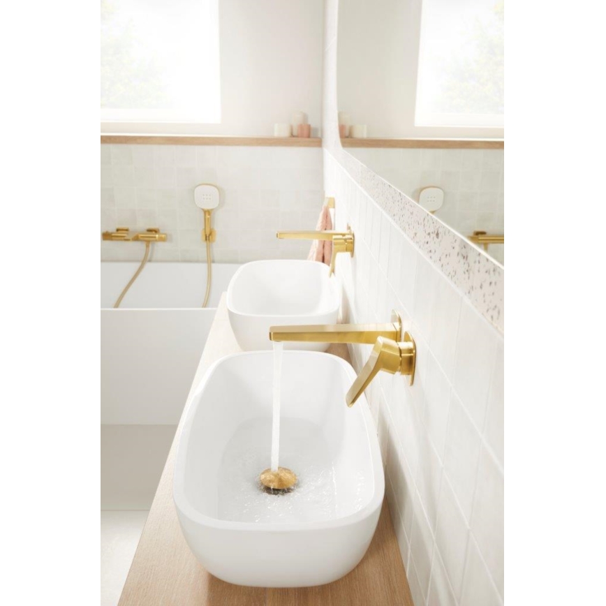 KFA Armatura 4529-810-31 - Grifo de lavabo de instalación empotrada MALAGA, acabado oro cepillado