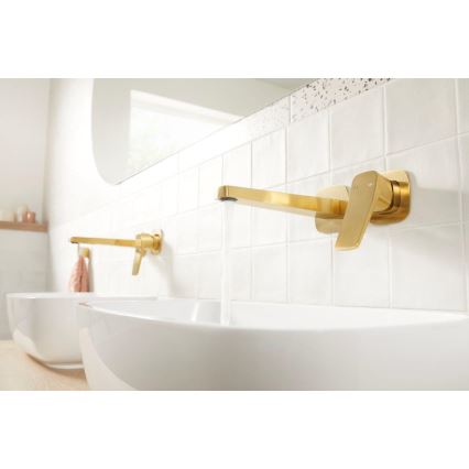KFA Armatura 4529-810-31 - Grifo de lavabo de instalación empotrada MALAGA, acabado oro cepillado