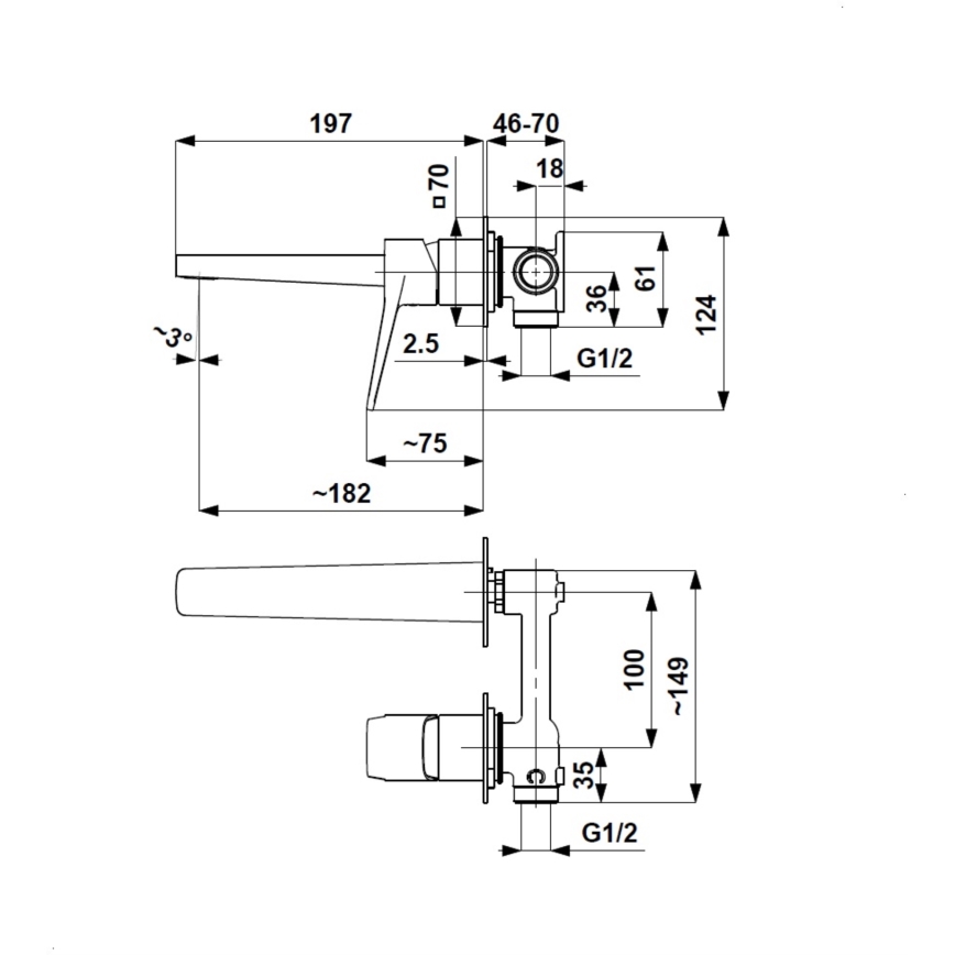 KFA Armatura 4529-810-44 - Grifo de lavabo para instalación empotrada MALAGA blanco