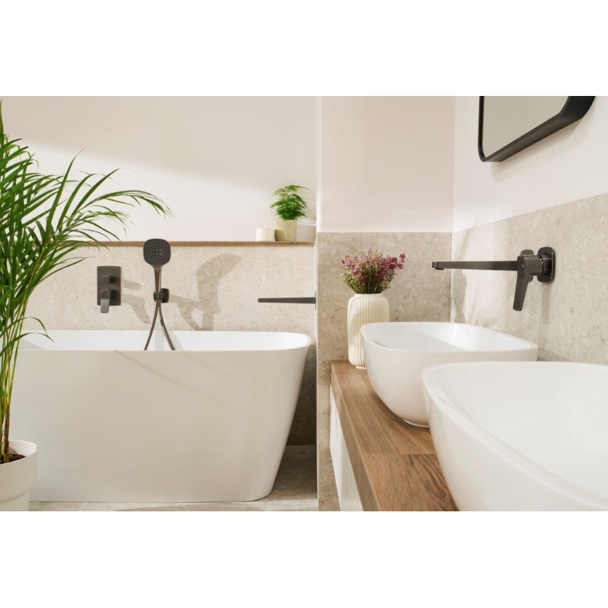 KFA Armatura 4529-810-61 - Grifo de lavabo para instalación empotrada MALAGA gris metálico