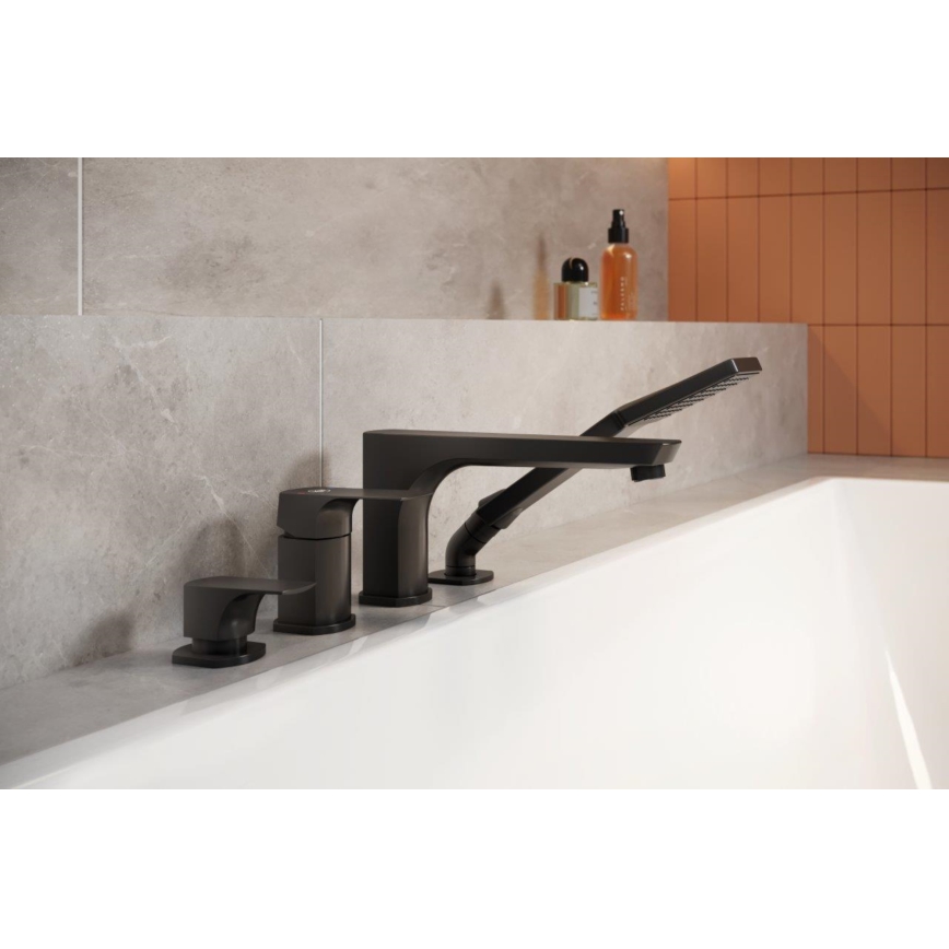 KFA Armatura 5535-210-81 - Grifo de bañera 4 agujeros MOKAIT latón/mate negro