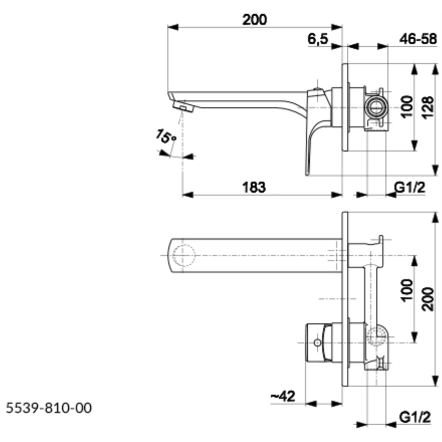 KFA Armatura 5539-810-81 - Grifo de lavabo para instalación empotrada MOKAIT latón/mate negro
