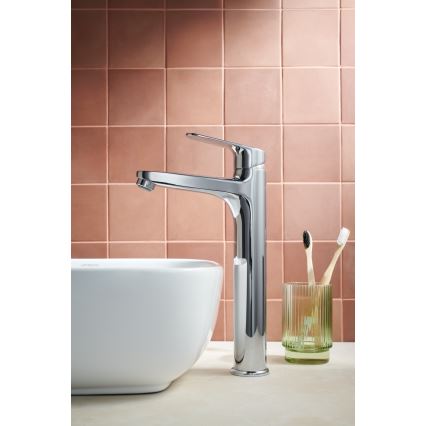 KFA Armatura 5552-712-00 - Grifo para lavabo + desagüe con rebosadero OTAVA 30,2 cm cromo brillante