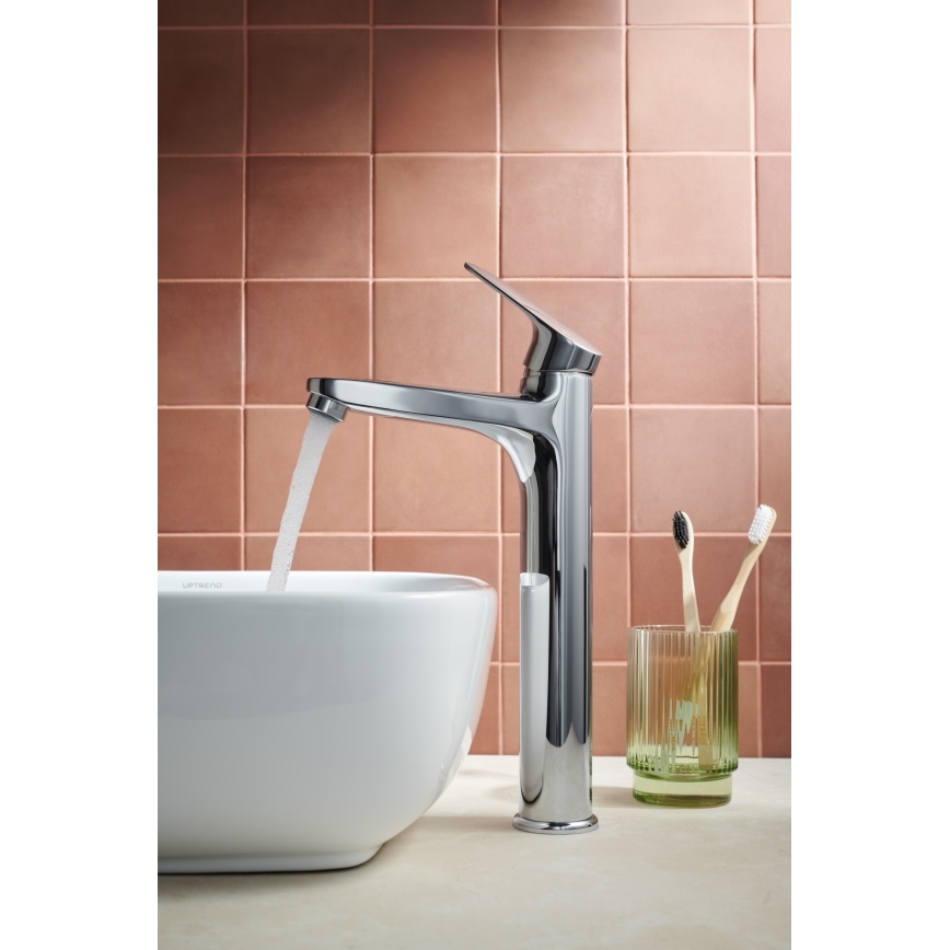KFA Armatura 5552-712-00 - Grifo para lavabo + desagüe con rebosadero OTAVA 30,2 cm cromo brillante