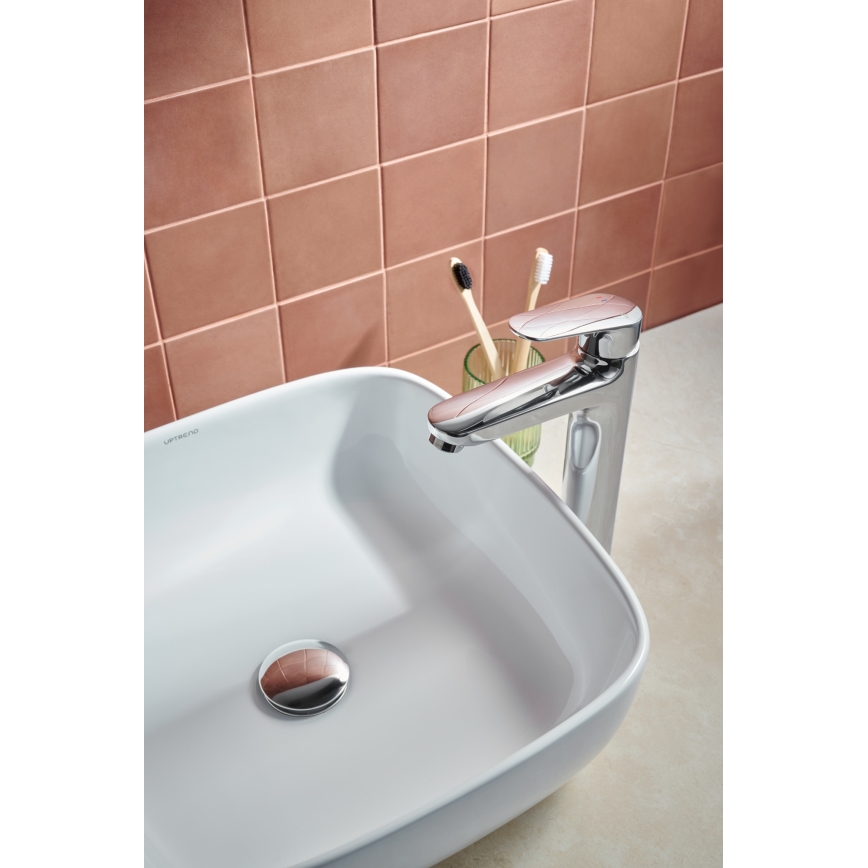 KFA Armatura 5552-712-00 - Grifo para lavabo + desagüe con rebosadero OTAVA 30,2 cm cromo brillante