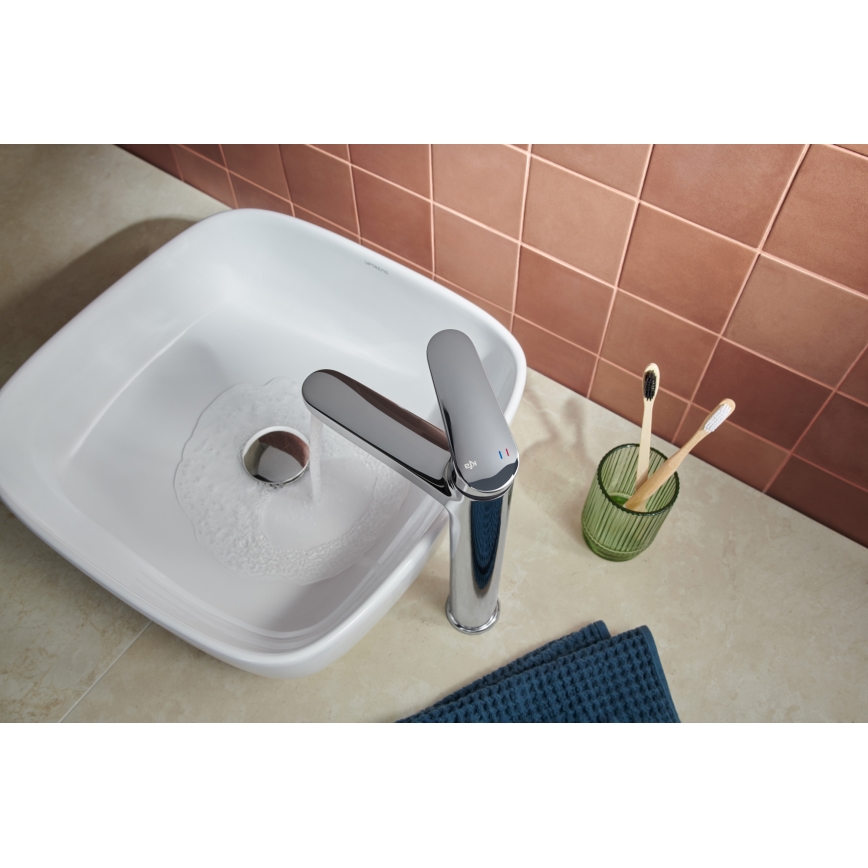 KFA Armatura 5552-712-00 - Grifo para lavabo + desagüe con rebosadero OTAVA 30,2 cm cromo brillante