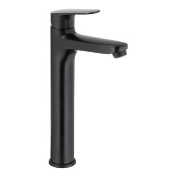 KFA Armatura 5552-712-81 - Grifo para lavabo + desagüe con rebosadero OTAVA 30,2 cm negro mate