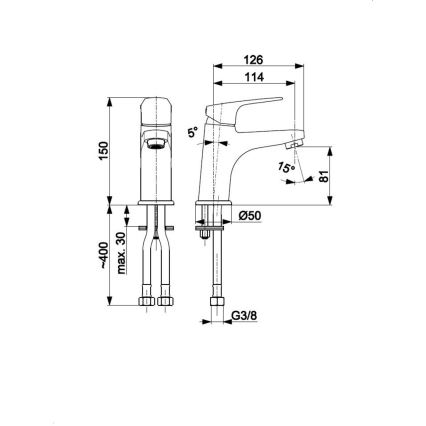 KFA Armatura 5552-815-81 - Grifo para lavabo + desagüe con rebosadero OTAVA 15 cm negro mate