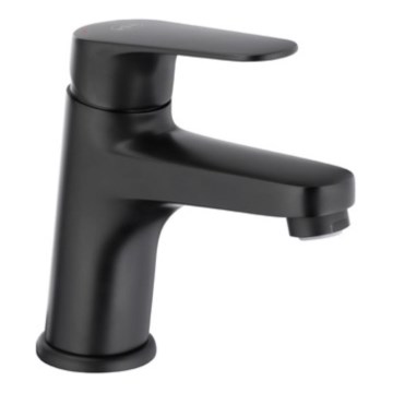 KFA Armatura 5552-815-81 - Grifo para lavabo + desagüe con rebosadero OTAVA 15 cm negro mate