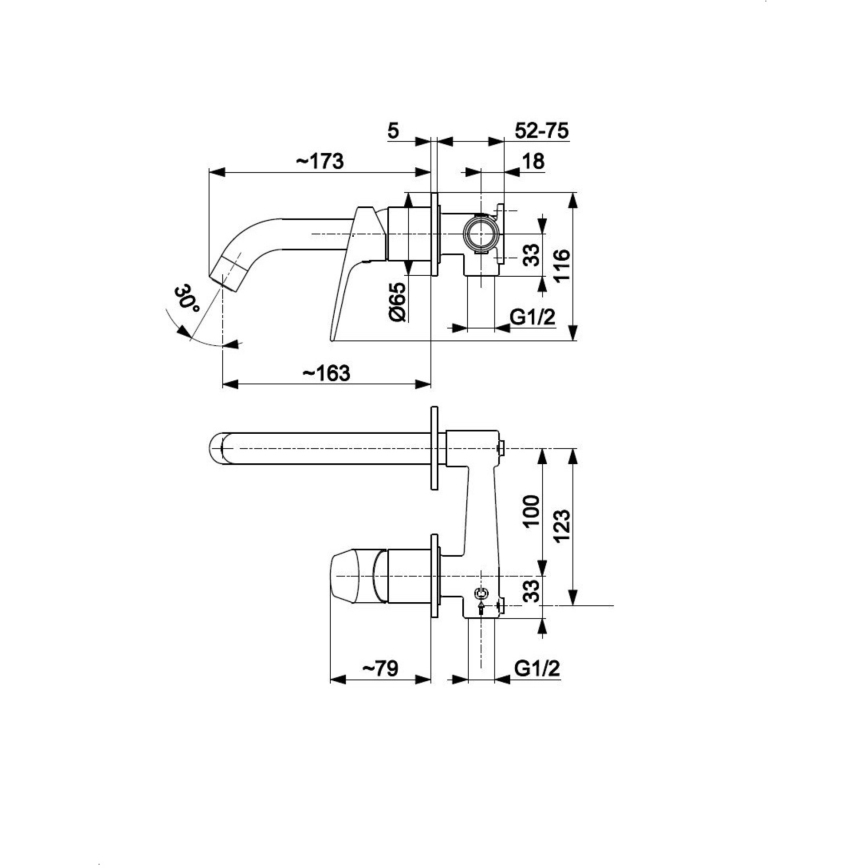 KFA Armatura 5559-810-00 - Grifo para lavabo para instalación empotrada OTAVA cromo brillante