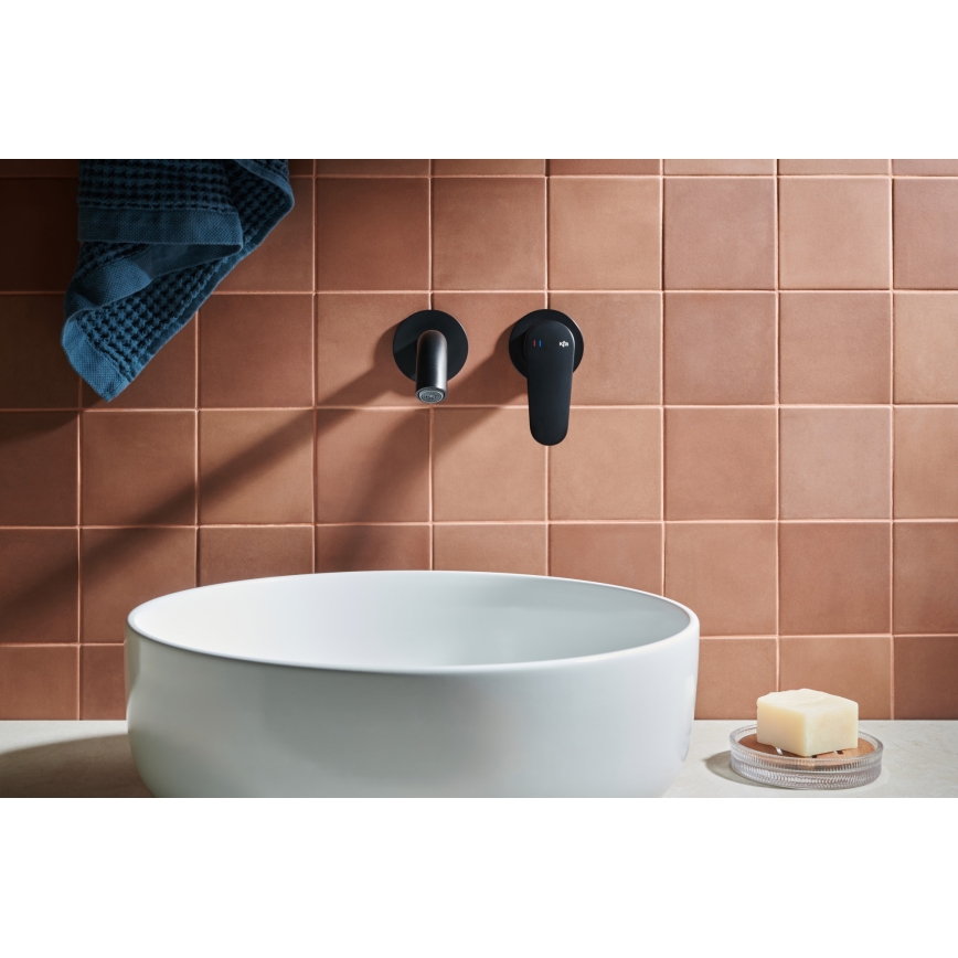 KFA Armatura 5559-810-81 - Grifo para lavabo para instalación empotrada OTAVA negro mate