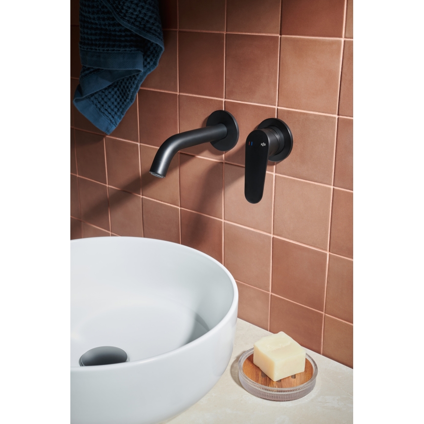 KFA Armatura 5559-810-81 - Grifo para lavabo para instalación empotrada OTAVA negro mate