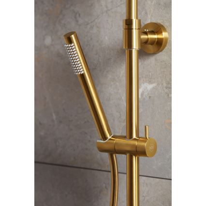 KFA Armatura 5736-920-31 - Juego de ducha con grifo termostático MOZA oro cepillado