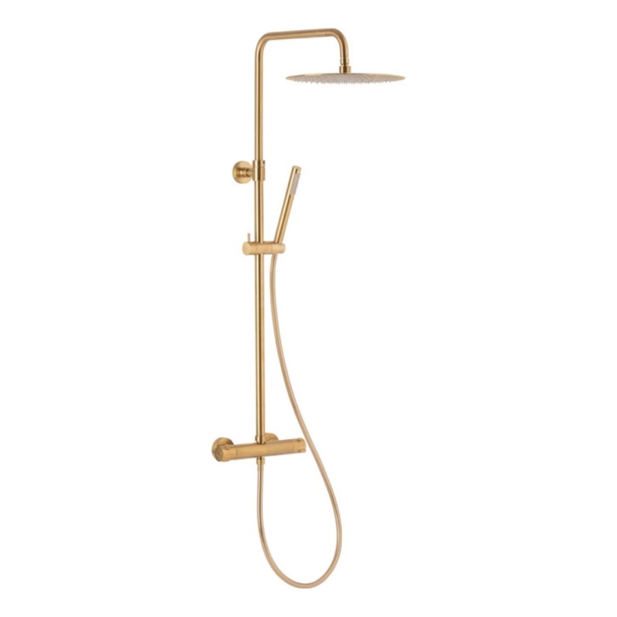 KFA Armatura 5736-920-31 - Juego de ducha con grifo termostático MOZA oro cepillado