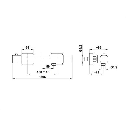 KFA Armatura 5756-010-81 - Batería termostática de ducha MALAGA negra