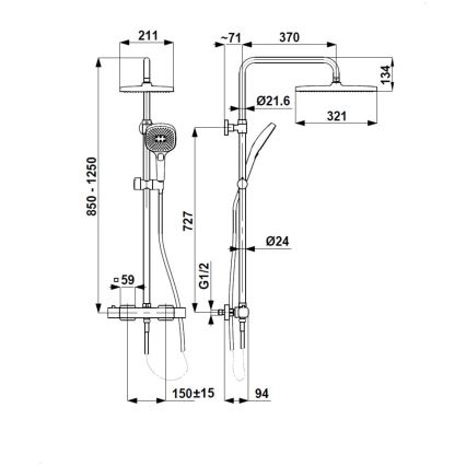 KFA Armatura 5756-910-34 - Set de ducha con grifo termostático MALAGA oro rosa