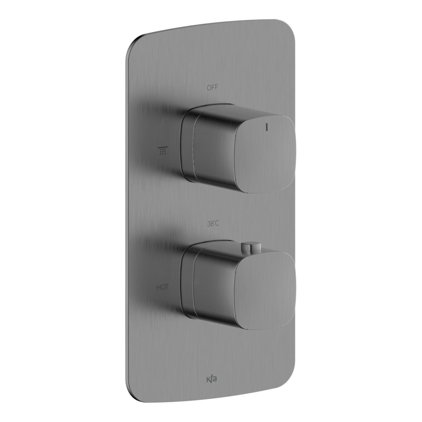 KFA Armatura 5759-001-61 - Grifo termostático de ducha para instalación empotrada MALAGA, gris metálico