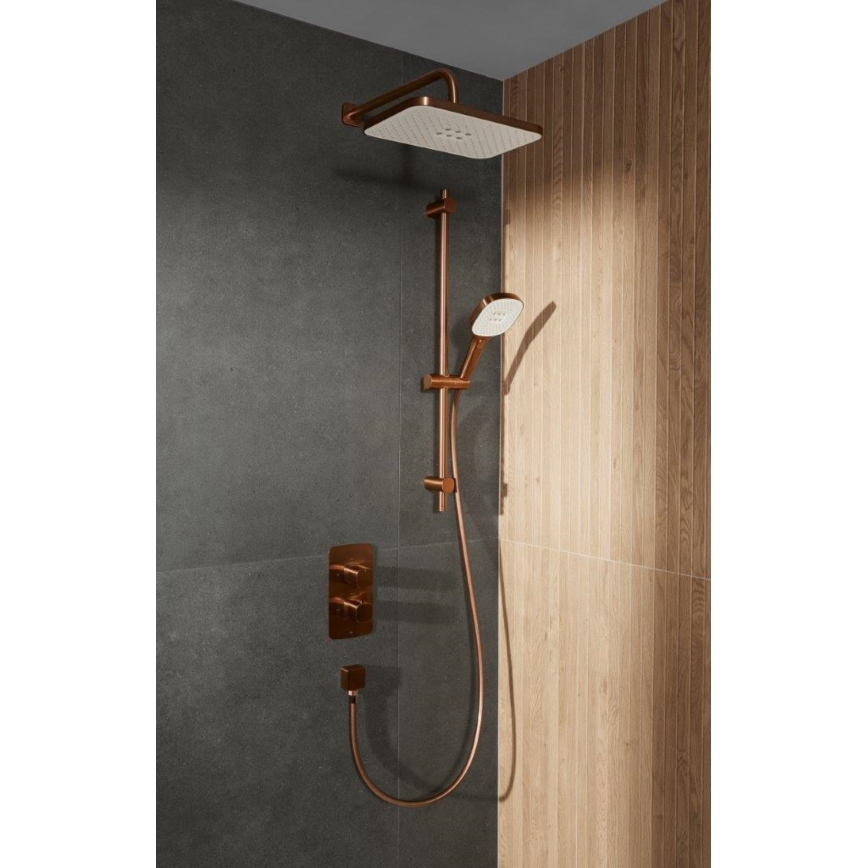 KFA Armatura 5759-301-34 - Conjunto de ducha con grifo termostático empotrado MALAGA oro rosa