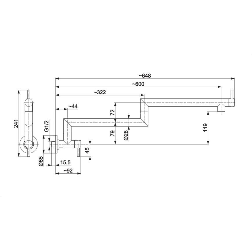 KFA Armatura 6623-030-22 - Grifo de cocina con brazo articulado DUERO POT FILLER, acero inoxidable
