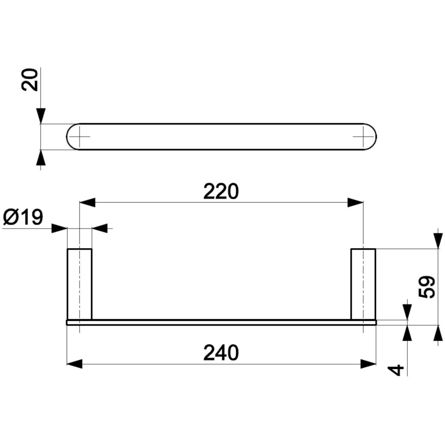 KFA Armatura 864-025-31 - Toallero de pared 24 cm acero inoxidable/oro cepillado