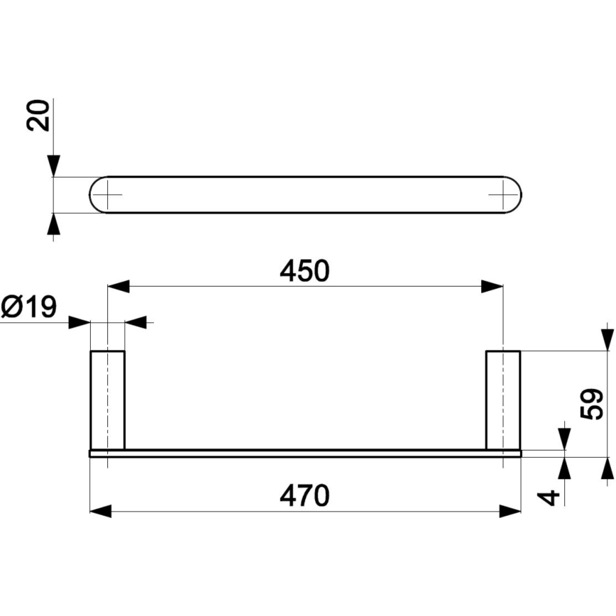 KFA Armatura 864-026-31 - Toallero de pared 47 cm acero inoxidable/oro cepillado