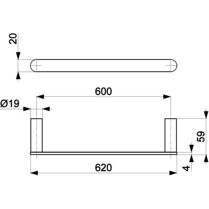 KFA Armatura 864-027-00 - Toallero de pared 62 cm cromo brillante