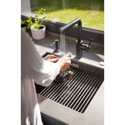 KFA Armatura 990-100-81 - Dispensador de jabón empotrado DUERO acero inoxidable/mate negro