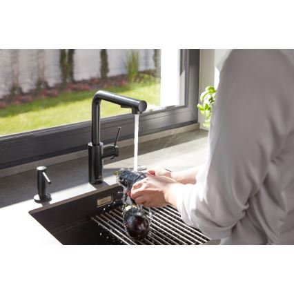 KFA Armatura 990-100-81 - Dispensador de jabón empotrado DUERO acero inoxidable/mate negro