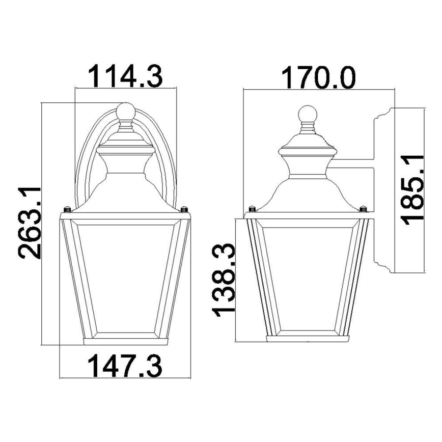 Kichler - Aplique de exterior BAY SHORE 1xE27/60W/230V IP44 dorado