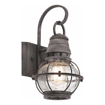 Kichler - Aplique de pared exterior BRIDGE POINT 1xE27/60W/230V IP44 en bronce