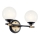 Kichler - Aplique de pared LED para baño BENNO 2xLED/3W/230V negro/dorado IP44