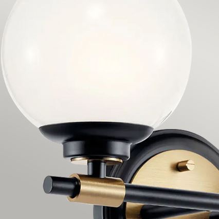 Kichler - Aplique de pared LED para baño BENNO 2xLED/3W/230V negro/dorado IP44