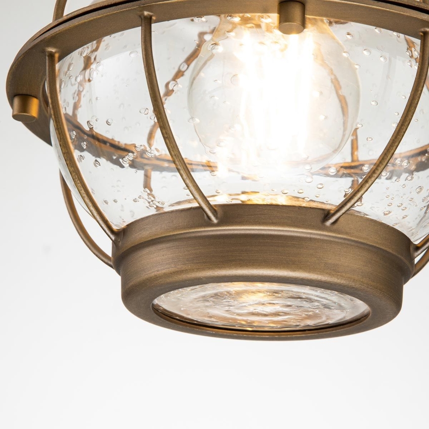 Kichler - Lámpara colgante para exterior con cadena BRIDGE POINT 1xE27/60W/230V IP44 acabado en bronce