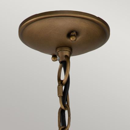 Kichler - Lámpara colgante para exterior con cadena BRIDGE POINT 1xE27/60W/230V IP44 acabado en bronce