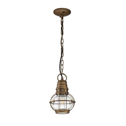 Kichler - Lámpara colgante para exterior con cadena BRIDGE POINT 1xE27/60W/230V IP44 acabado en bronce