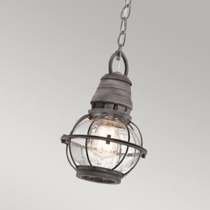 Kichler - Lámpara colgante para exterior BRIDGE POINT 1xE27/60W/230V IP44