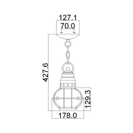 Kichler - Lámpara colgante para exterior BRIDGE POINT 1xE27/60W/230V IP44