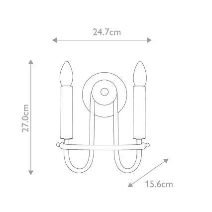 Kichler - Aplique de pared CAPITOL HILL 2xE14/40W/230V, acabado dorado
