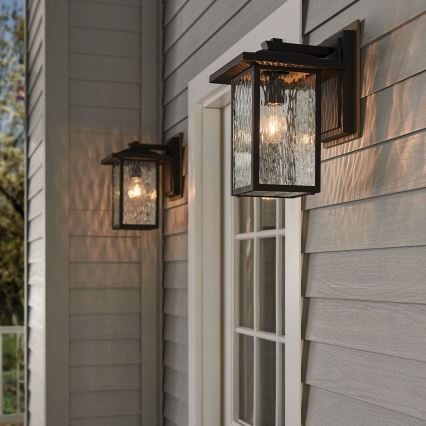 Kichler - Aplique de exterior CAPPANNA 1xE27/60W/230V IP44 negro