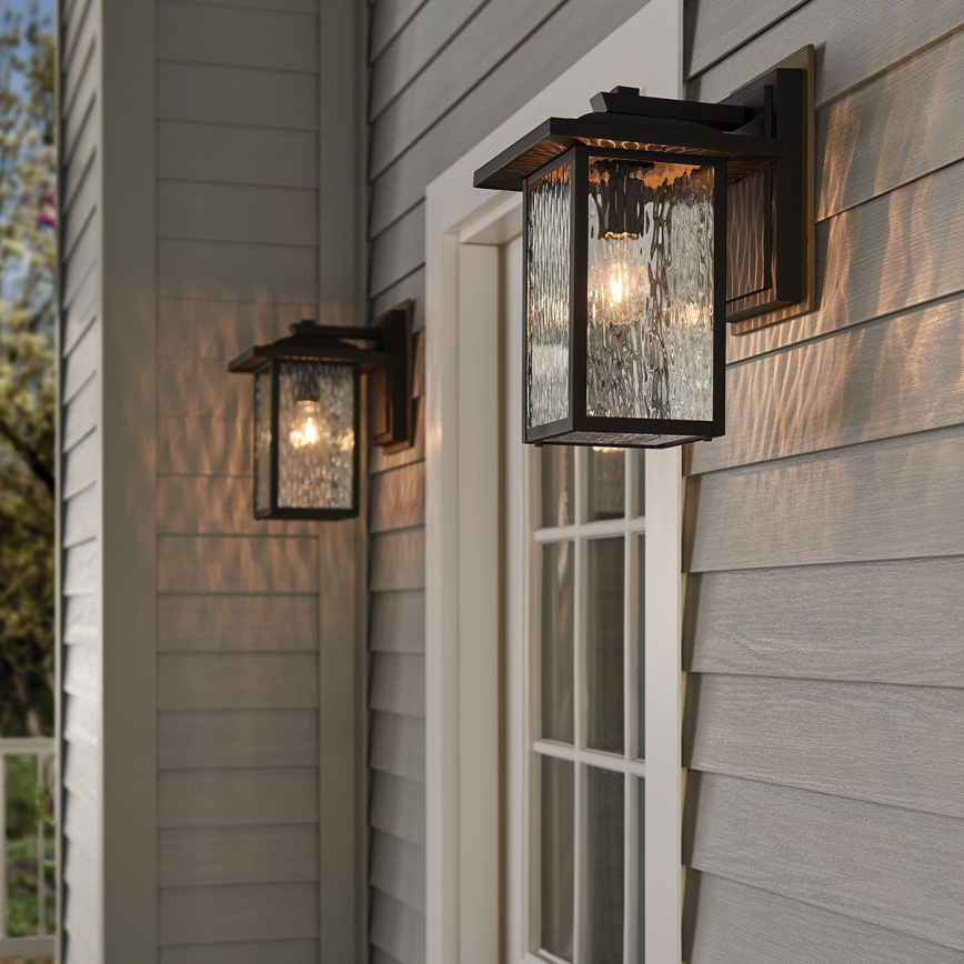 Kichler - Aplique de exterior CAPPANNA 1xE27/60W/230V IP44 negro