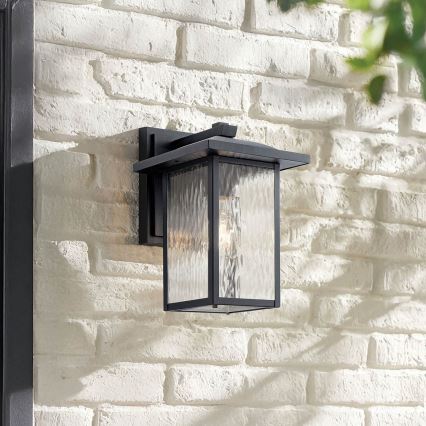 Kichler - Aplique de exterior CAPPANNA 1xE27/60W/230V IP44 negro