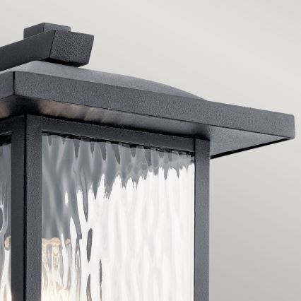 Kichler - Aplique de exterior CAPPANNA 1xE27/60W/230V IP44 negro