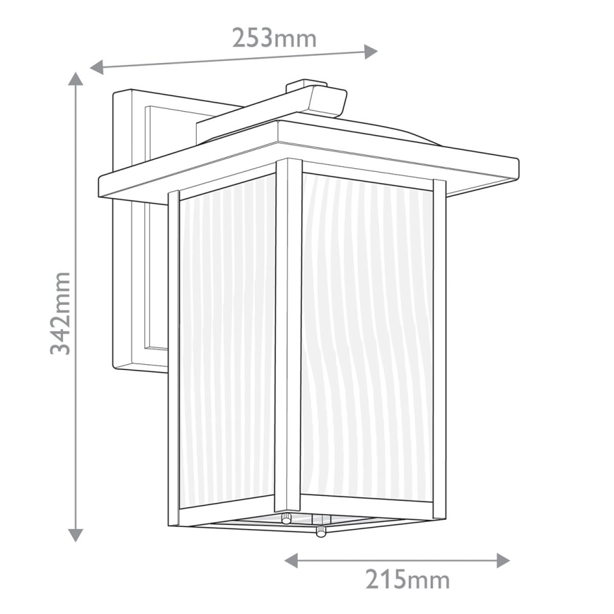 Kichler - Aplique de exterior CAPPANNA 1xE27/60W/230V IP44 negro