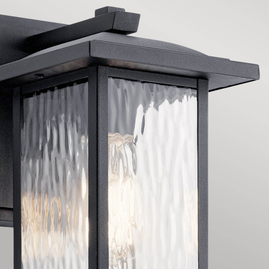 Kichler - Aplique de exterior CAPPANNA 1xE27/60W/230V IP44 negro
