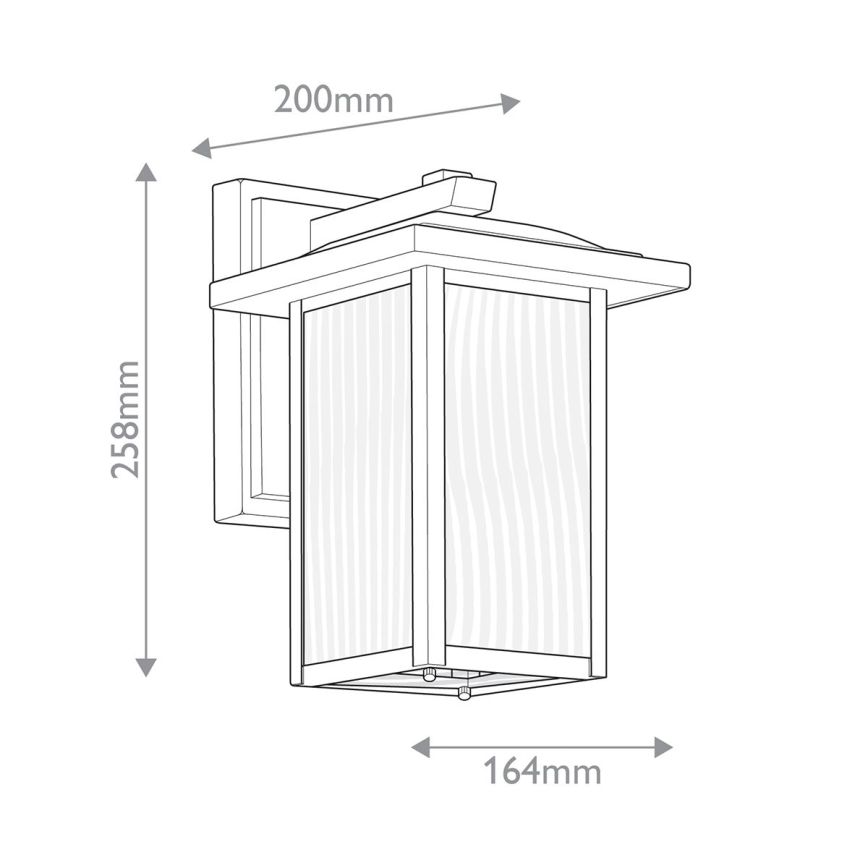 Kichler - Aplique de exterior CAPPANNA 1xE27/60W/230V IP44 negro